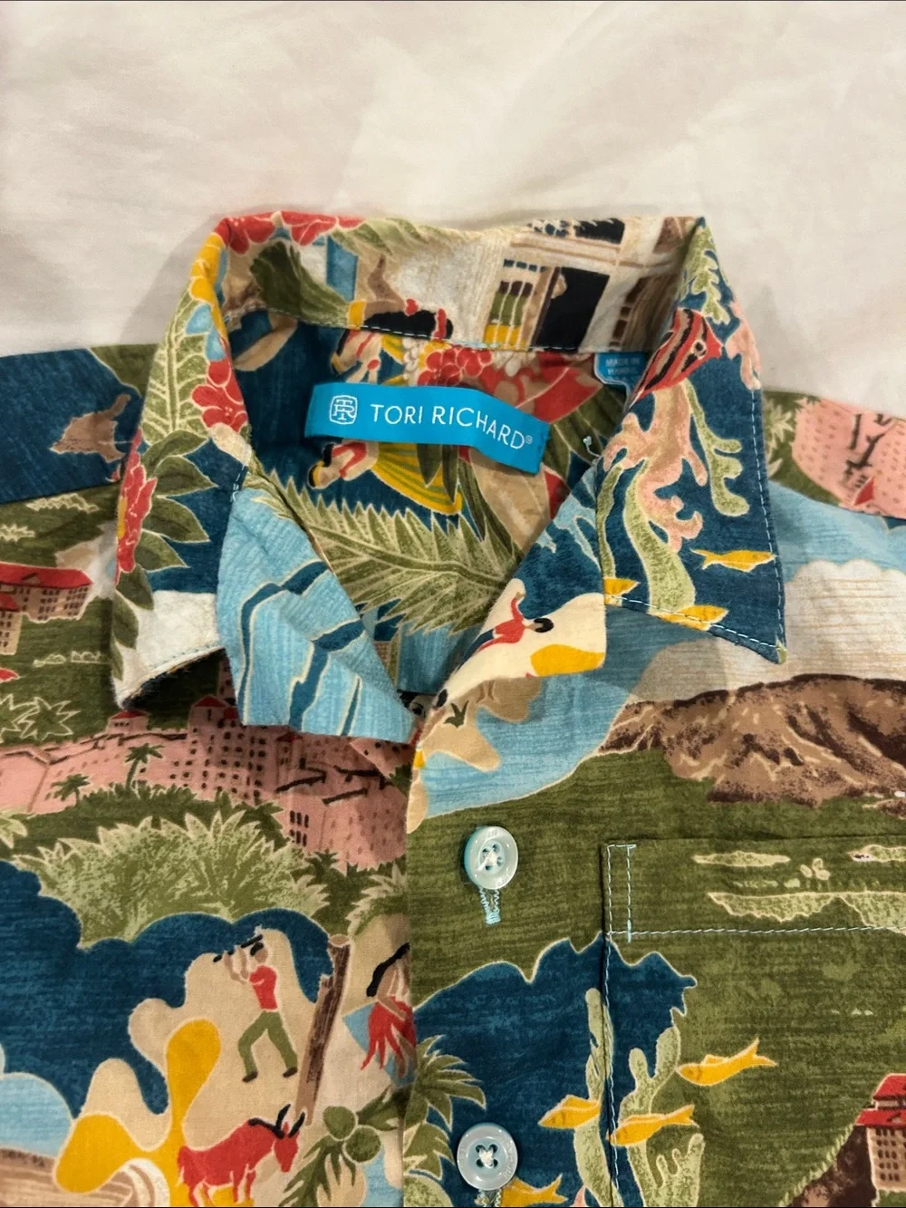 Tori Richard Kids' Short-Sleeve Hawaiian Shirt boat day 2T 3T